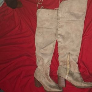 Over the knee heel boots